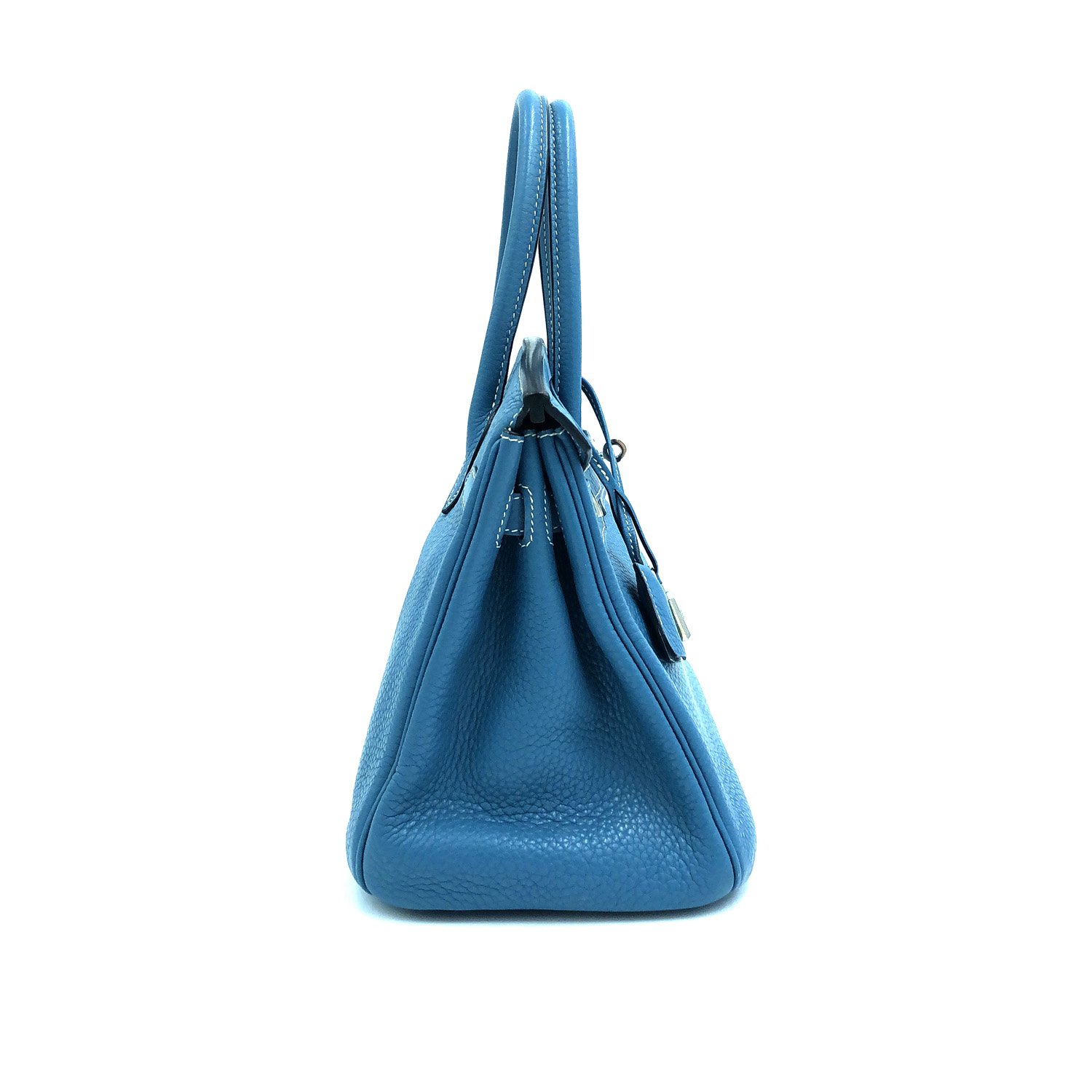 Hermès - Authenticated Birkin 30 Handbag - Leather Blue Plain for Women, Very Good Condition